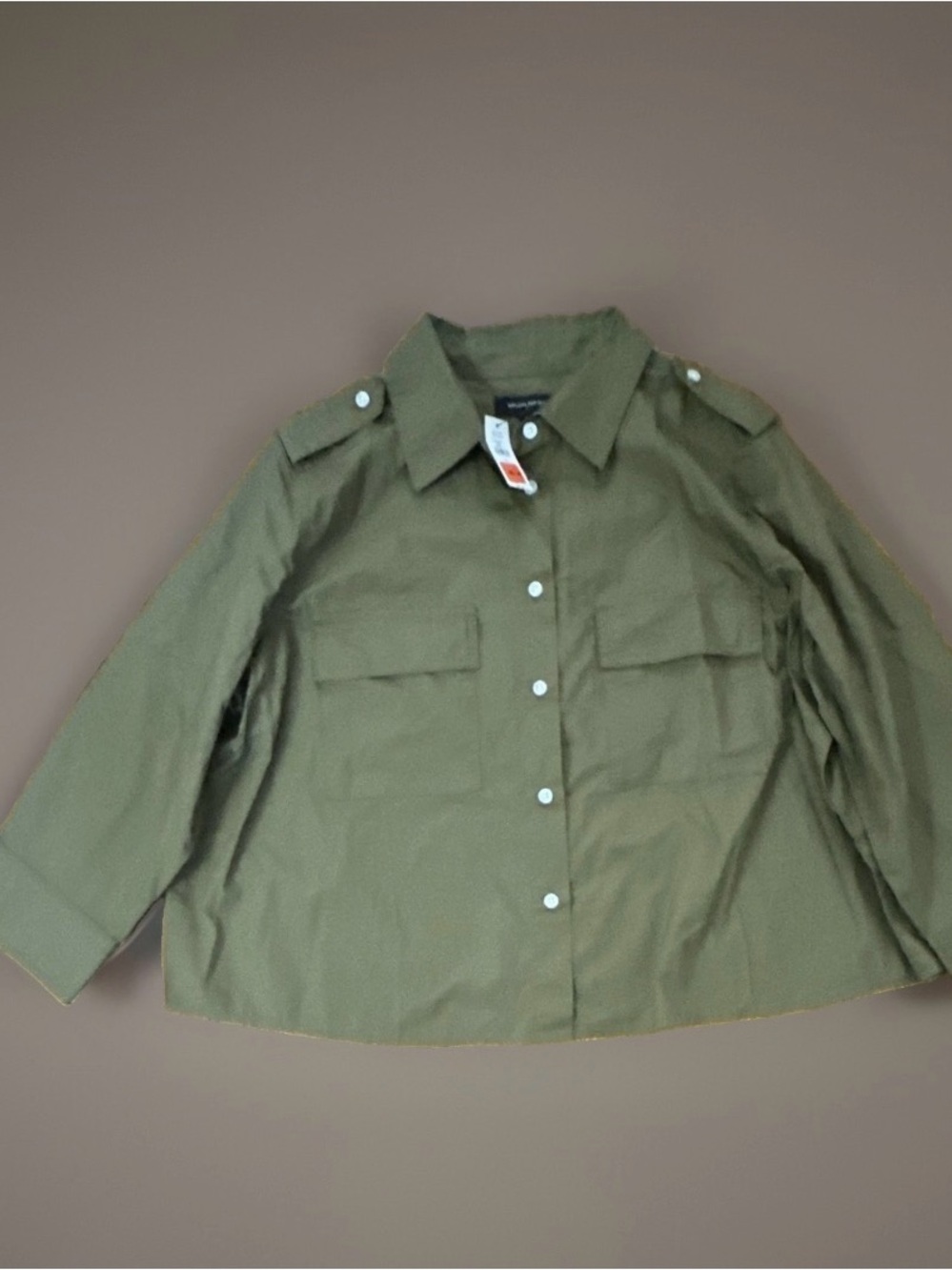 Banana Republic Factory Olive Green Women's Button-Front Utility Shirt XL NWT